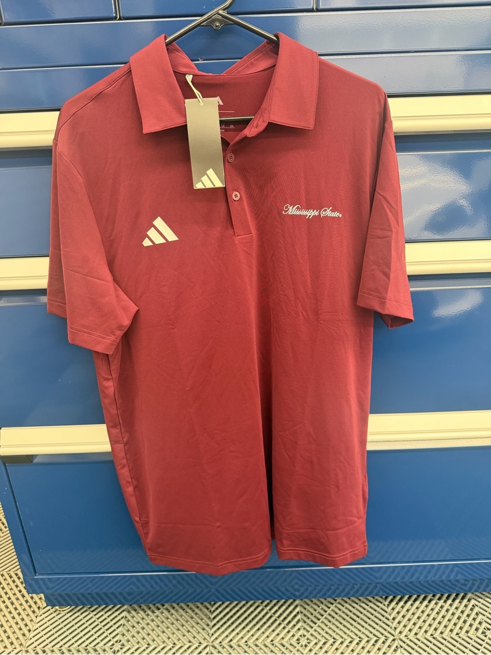 adidas Men's Maroon Polo with Mississippi State Embroidered
